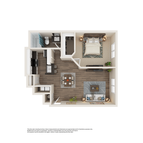1 Bed 1 Bath Floor Plan | 721 Sq. Ft. at Element Deer Valley in Phoenix, AZ 85027